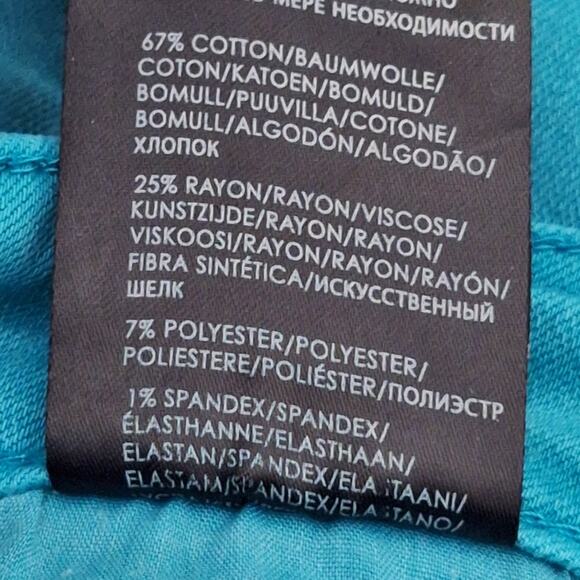 Liverpool Jeans Co VICKIE Mid Rise Shorts Women's 6/28 Turquoise Stretch Denim - Picture 11 of 11